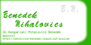 benedek mihalovics business card